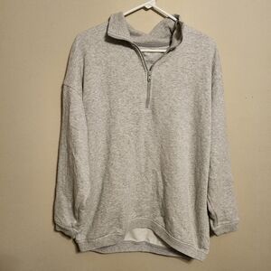 Aerie Gray Quarter-Zip Sweater
